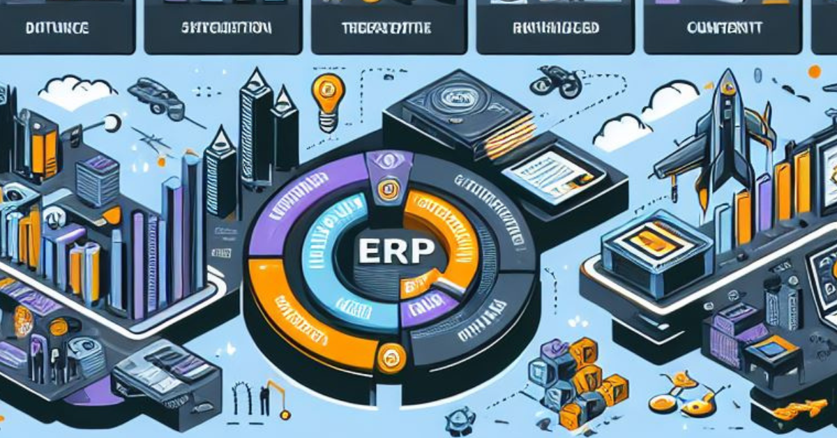 A visual representation showcasing the evolution and future trajectory of ERP software.