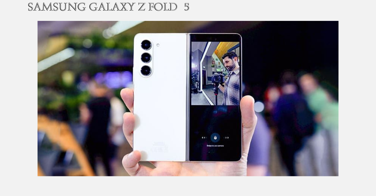 The rear camera setup of the Samsung Galaxy Z Fold 5, featuring a triple-lens array for high-quality photography.