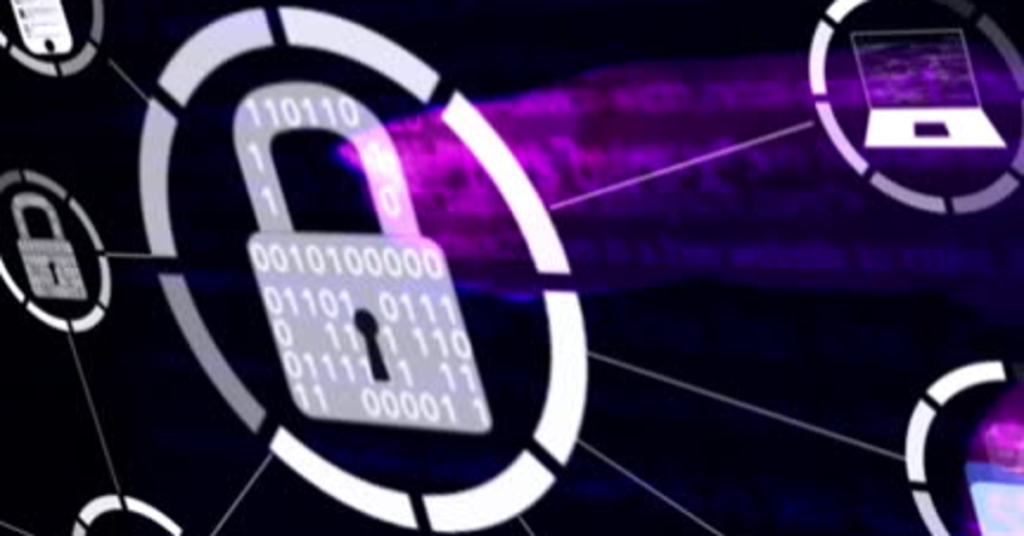 Cybersecurity shield protecting data from digital threats.