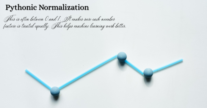 Python code demonstrating data normalization using scikit-learn's MinMaxScaler function.