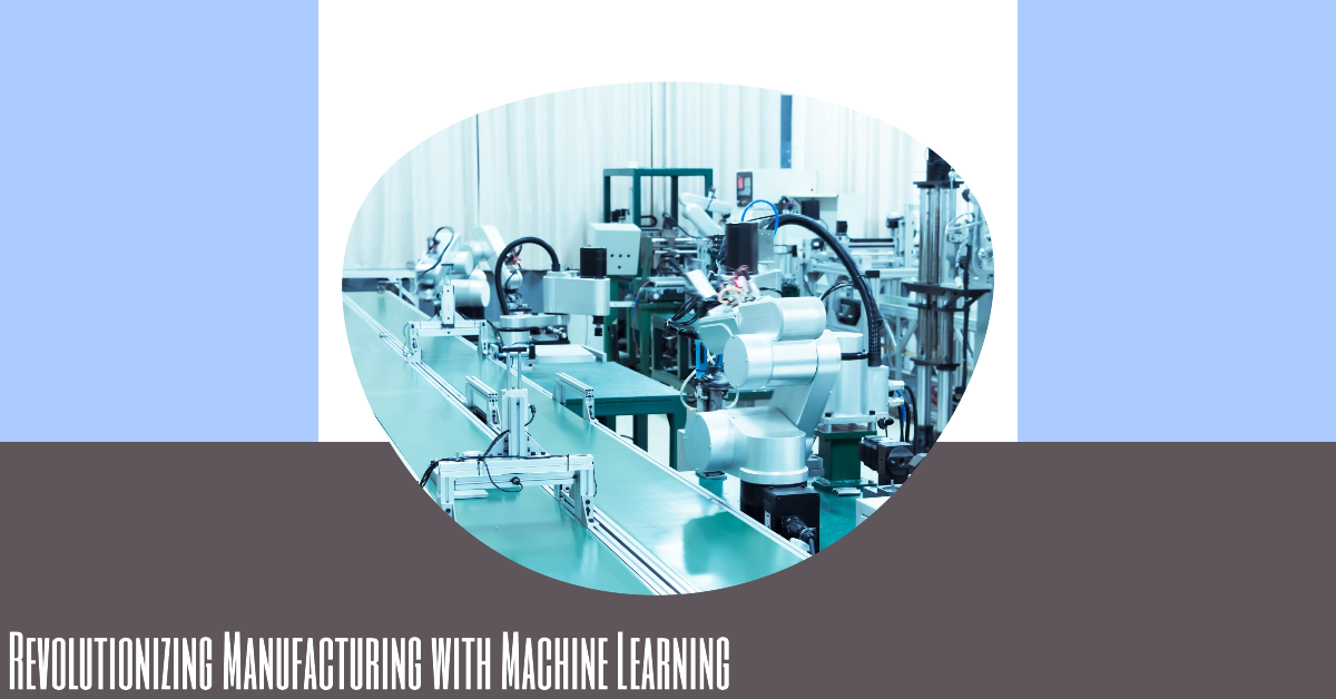 Diagram illustrating various applications of machine learning in a factory setting.