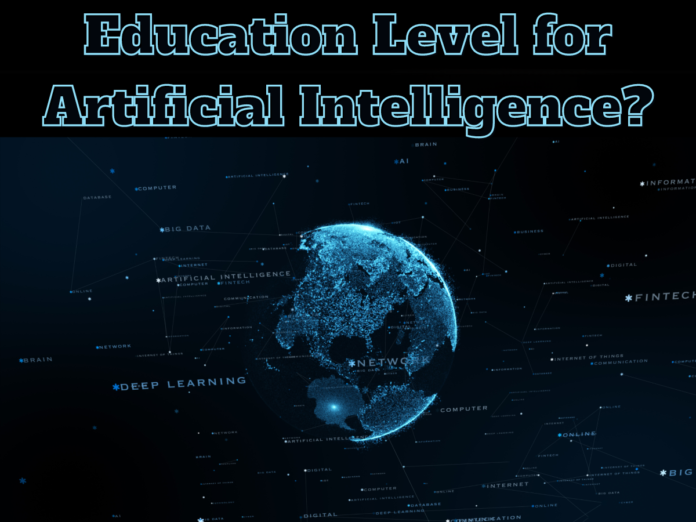 An infographic showing the different levels of education required for a career in Artificial Intelligence.