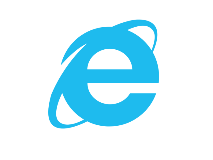 Internet Explorer logo in blue.