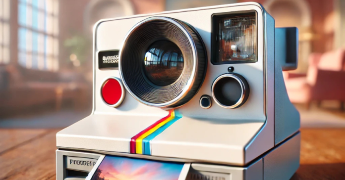 Polaroid Camera with instant photo feature on display.